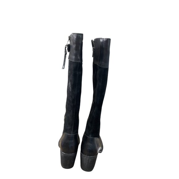 Born Womens Black Leather Suede Knee High Boots Size 7M SKU 9028 - Picture 10 of 15